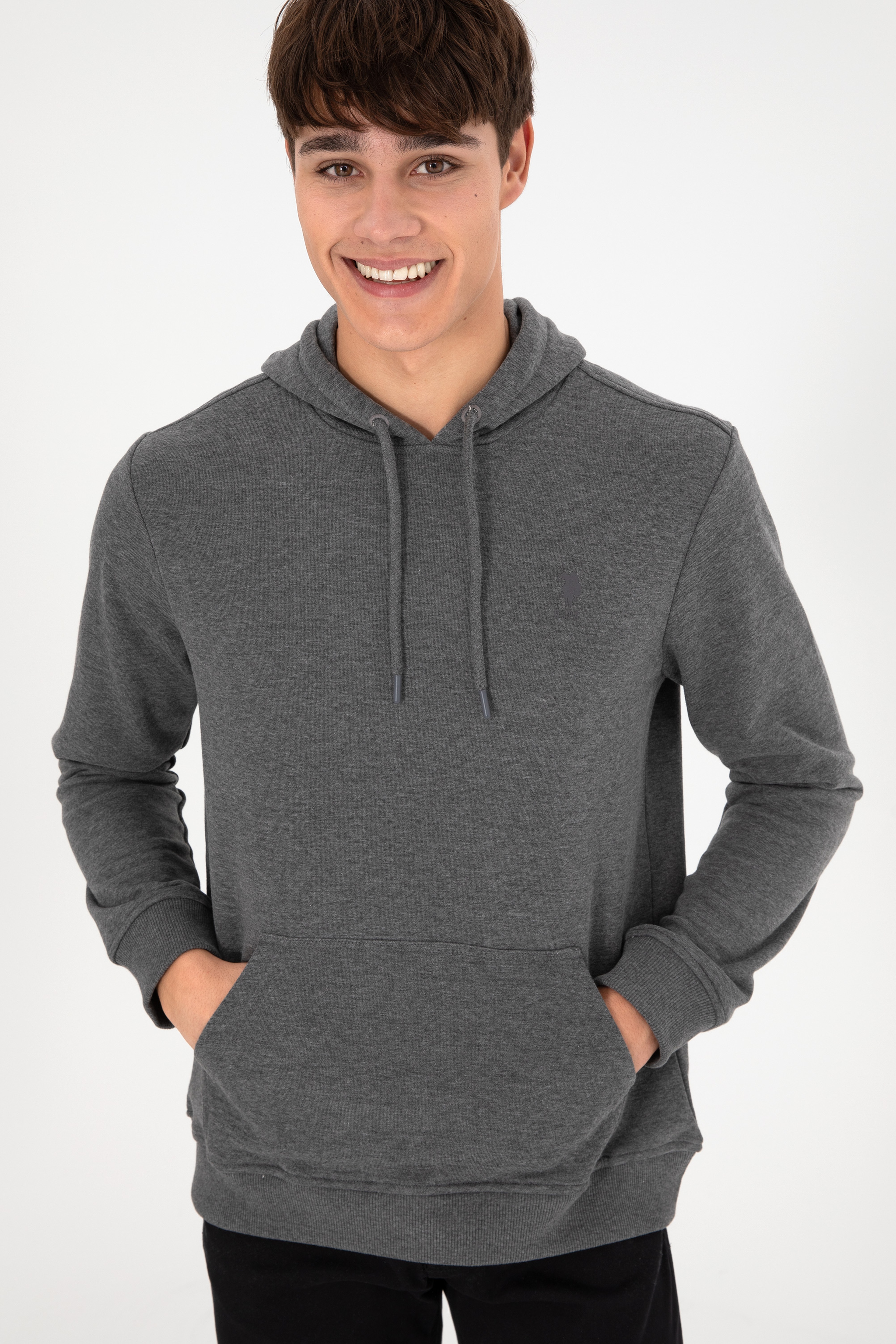 Erkek Antrasit Melanj Basic Sweatshirt - Image 5