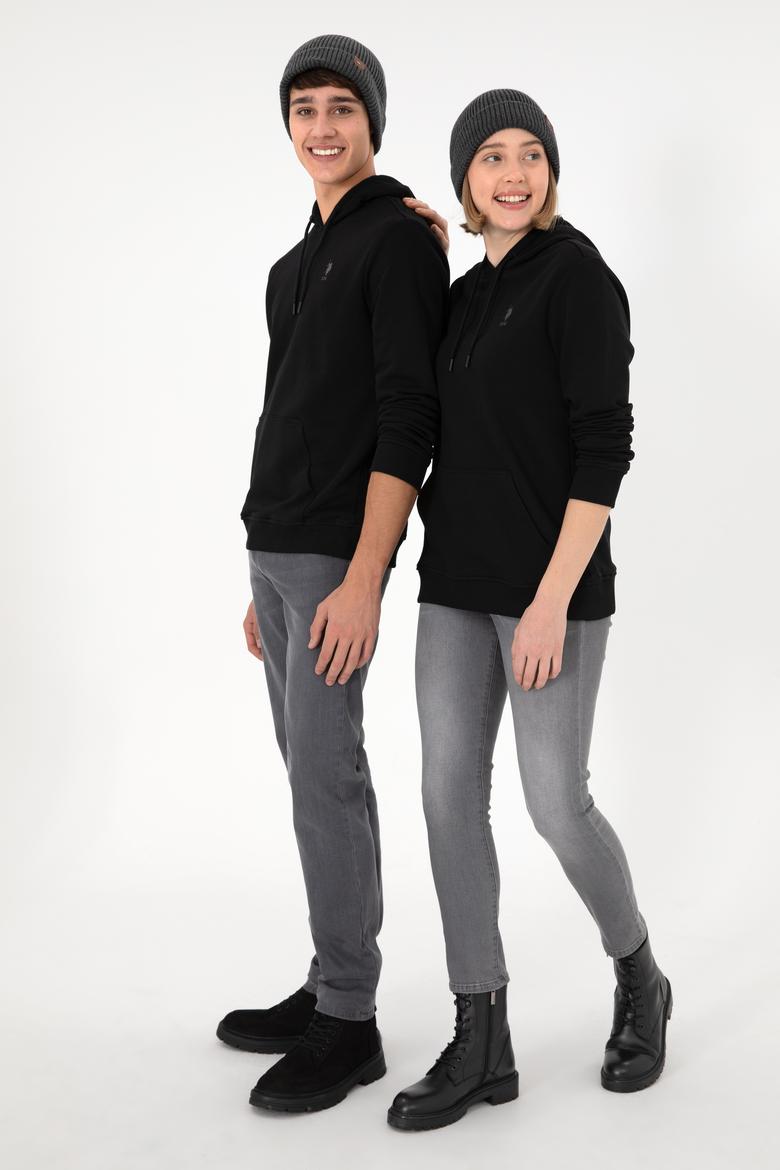 Erkek Siyah Basic Sweatshirt