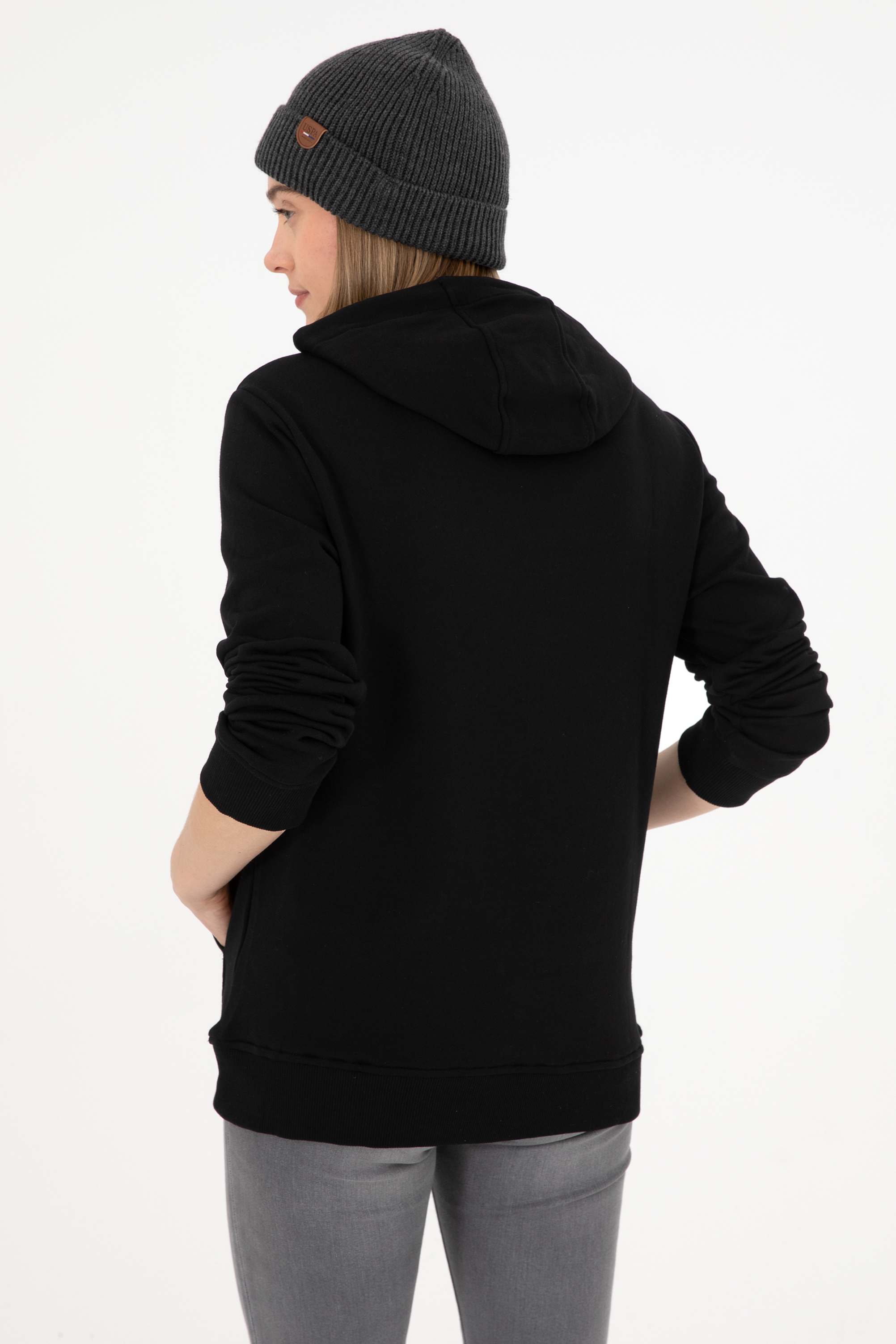 Erkek Siyah Basic Sweatshirt - Image 4