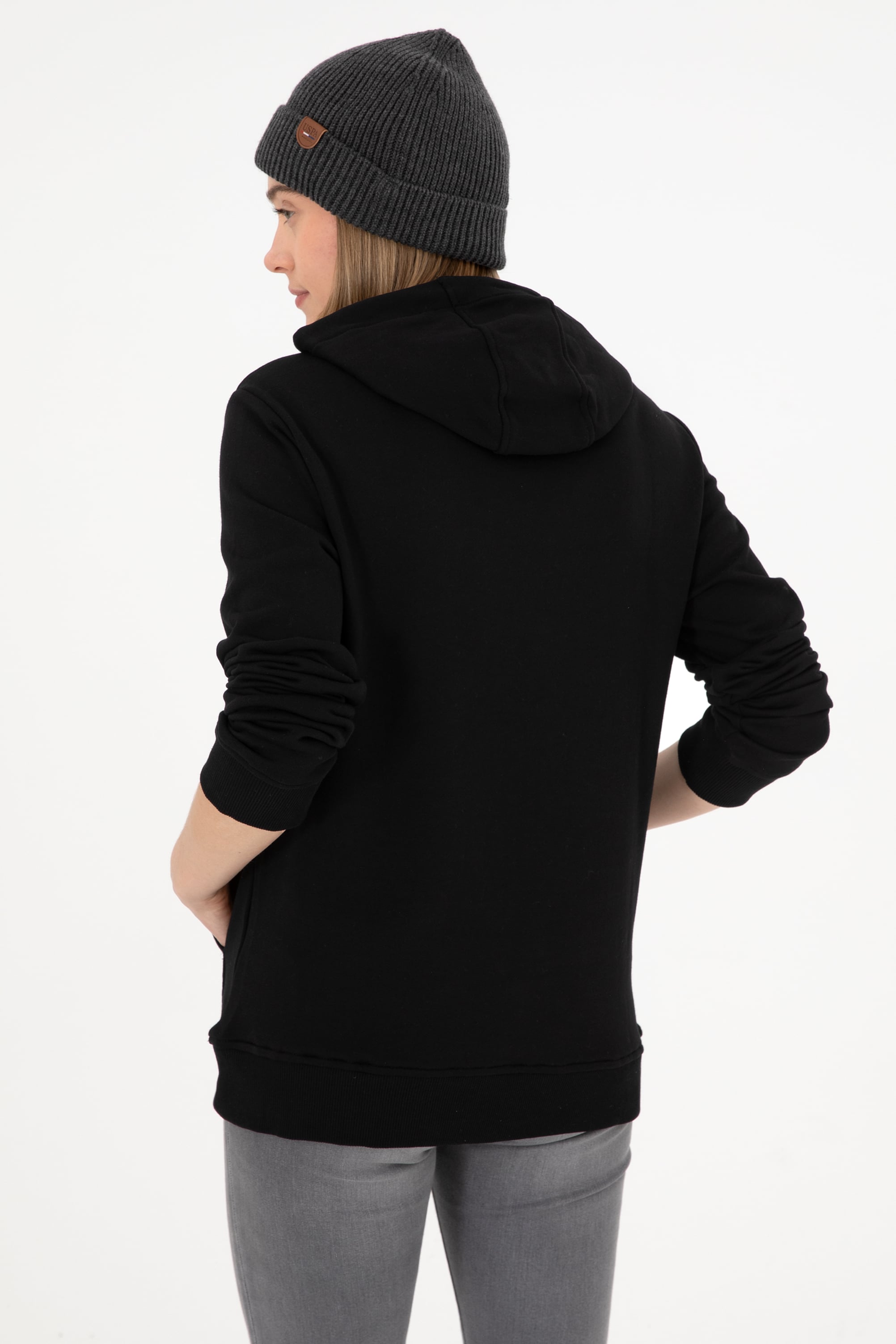 Erkek Siyah Basic Sweatshirt