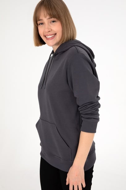 Erkek Antrasit Basic Sweatshirt