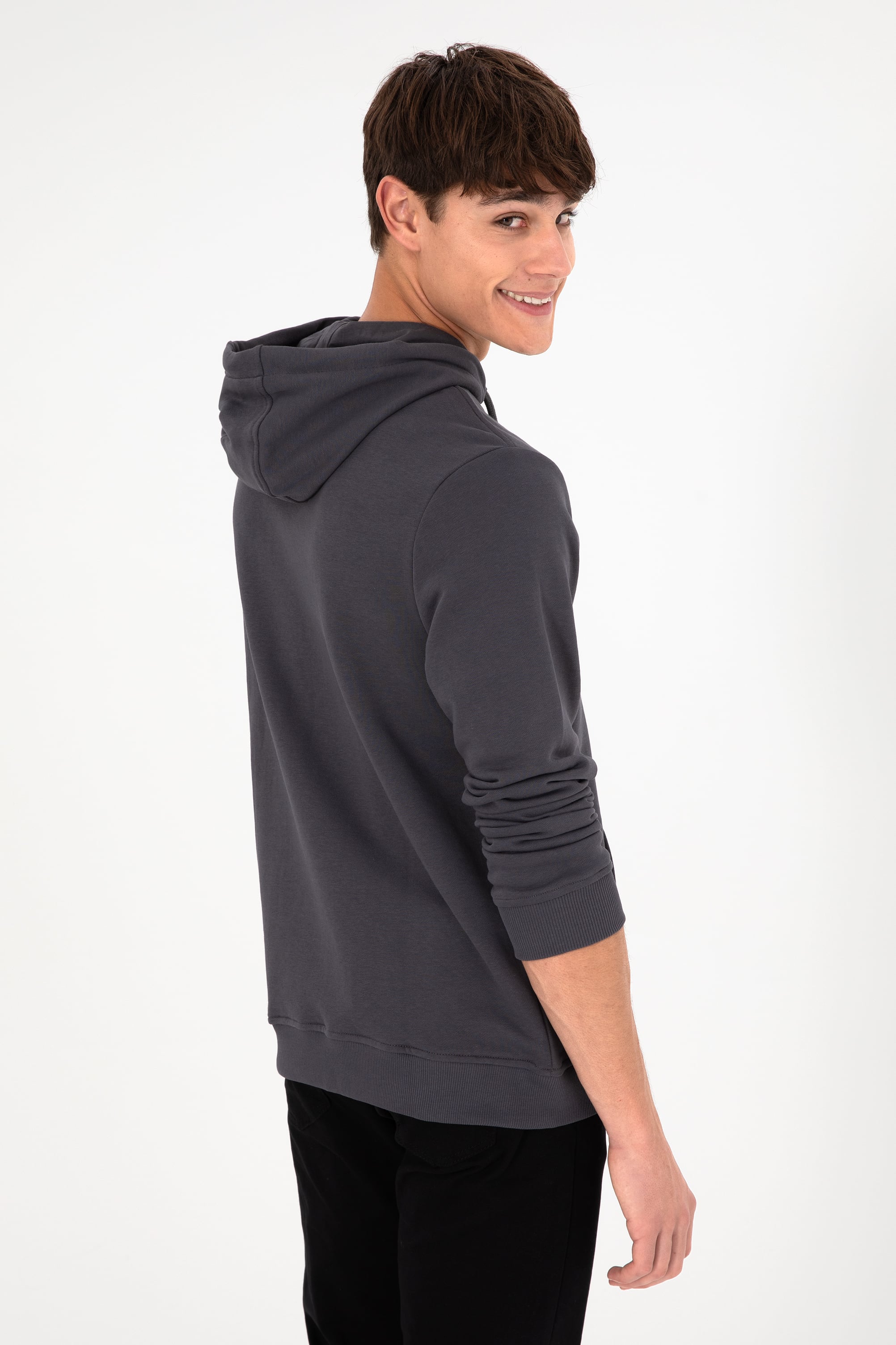 Erkek Antrasit Basic Sweatshirt - Image 6