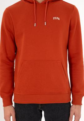 Erkek Kapüşonlu Kiremit Basic Şardonlu Sweatshirt - 50295176056