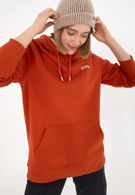 Erkek Kapüşonlu Kiremit Basic Şardonlu Sweatshirt - 50295176056