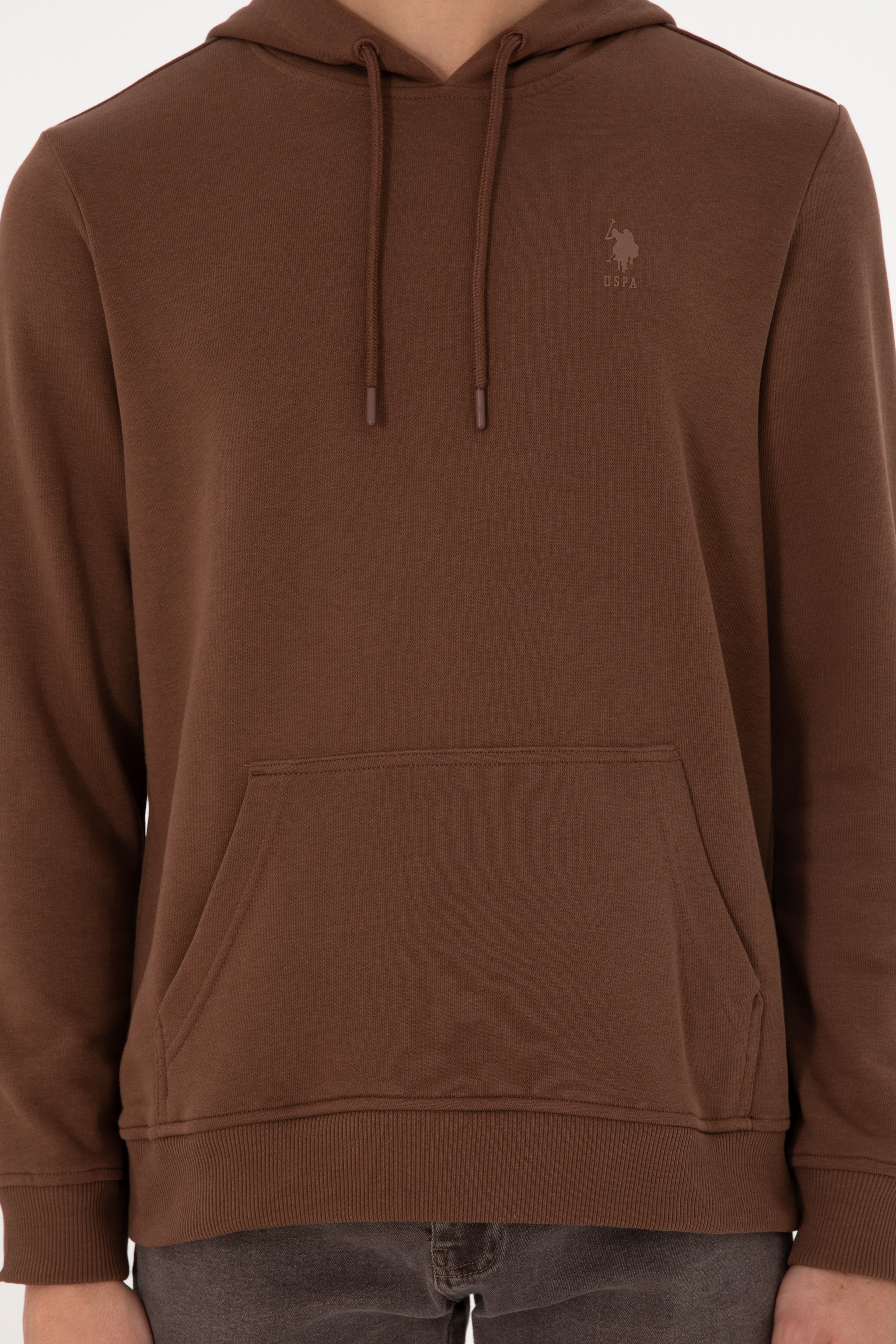 Erkek Kahverengi Basic Sweatshirt - Image 7