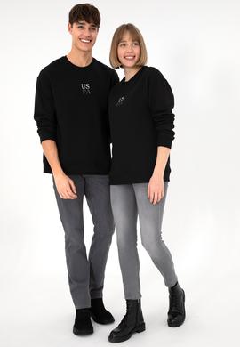 Erkek Comfort Fit Bisiklet Yaka Siyah Basic Sweatshirt - 50293420006