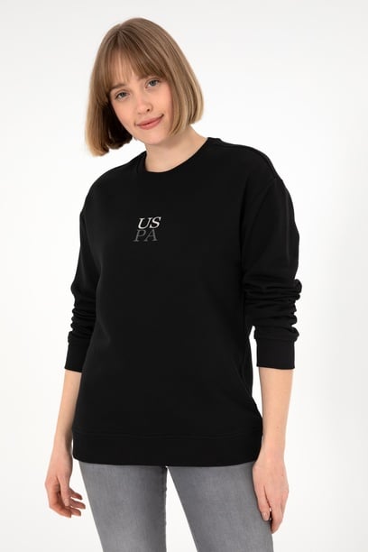 Erkek Comfort Fit Bisiklet Yaka Siyah Basic Sweatshirt