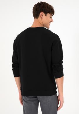 Erkek Comfort Fit Bisiklet Yaka Siyah Basic Sweatshirt - 50293420006