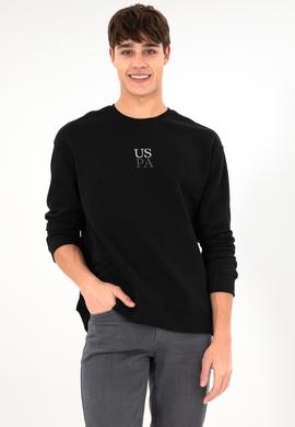 Erkek Comfort Fit Bisiklet Yaka Siyah Basic Sweatshirt - 50293420006