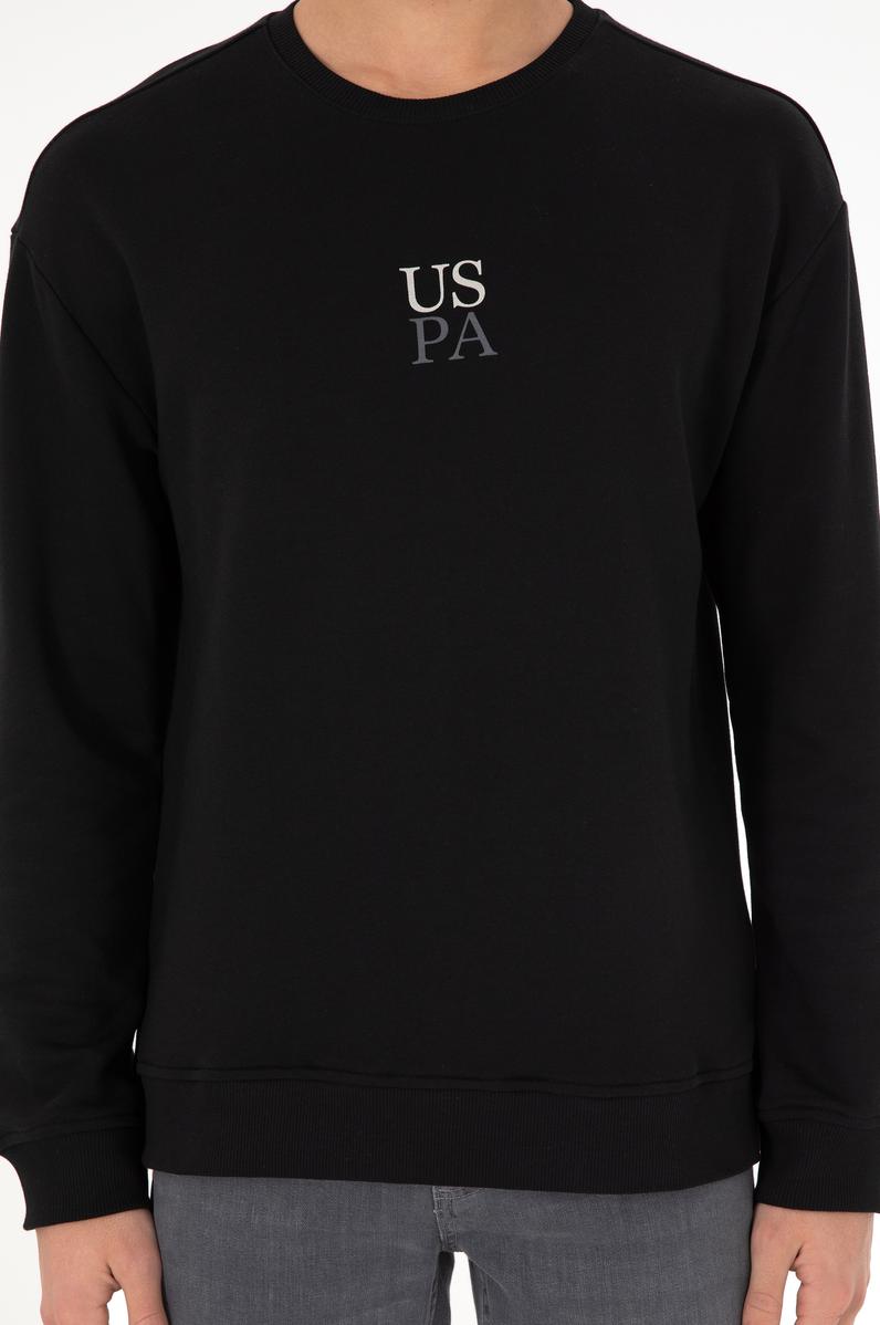 Erkek Comfort Fit Bisiklet Yaka Siyah Basic Sweatshirt