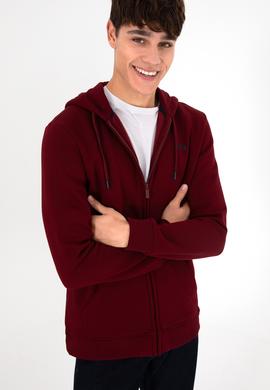 Erkek Bordo Şardonlu Örme Hırka - 50293146057