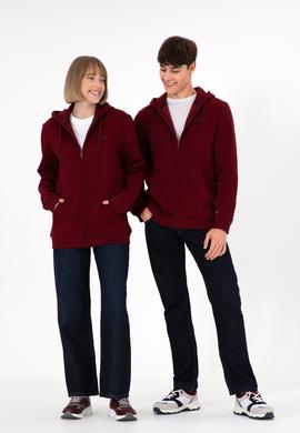 Erkek Bordo Şardonlu Örme Hırka - 50293146057