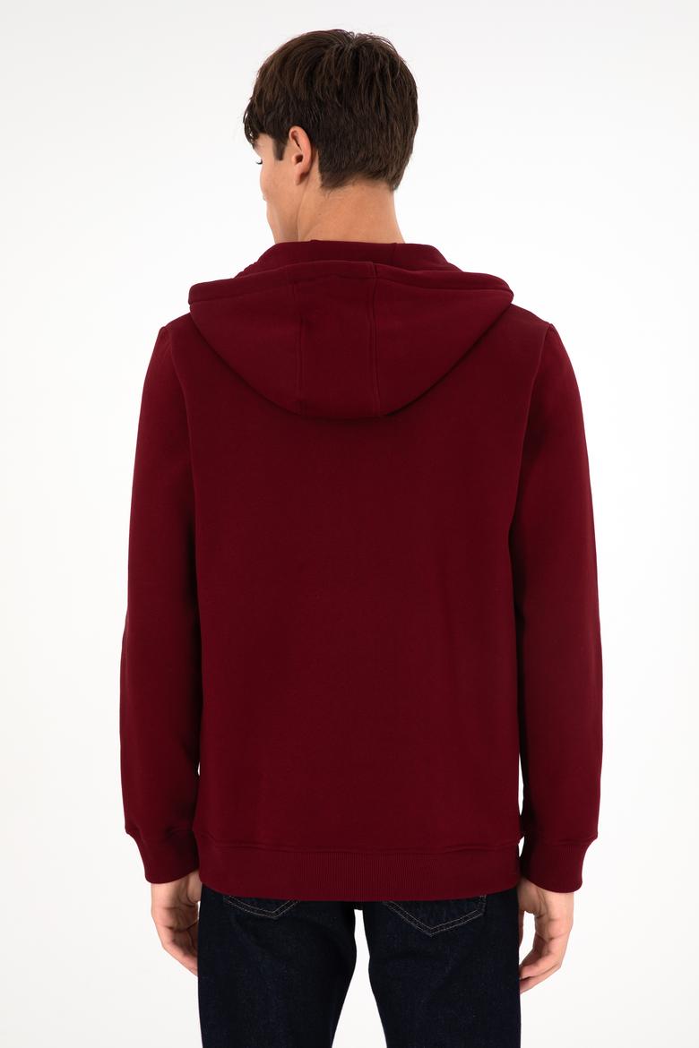 Erkek Bordo Şardonlu Örme Hırka - 50293146057