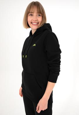 Erkek Kapüşonlu Siyah Basic Şardonlu Sweatshirt - 50295176081