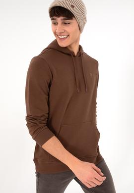 Erkek Kahverengi Basic Sweatshirt - 50295167026