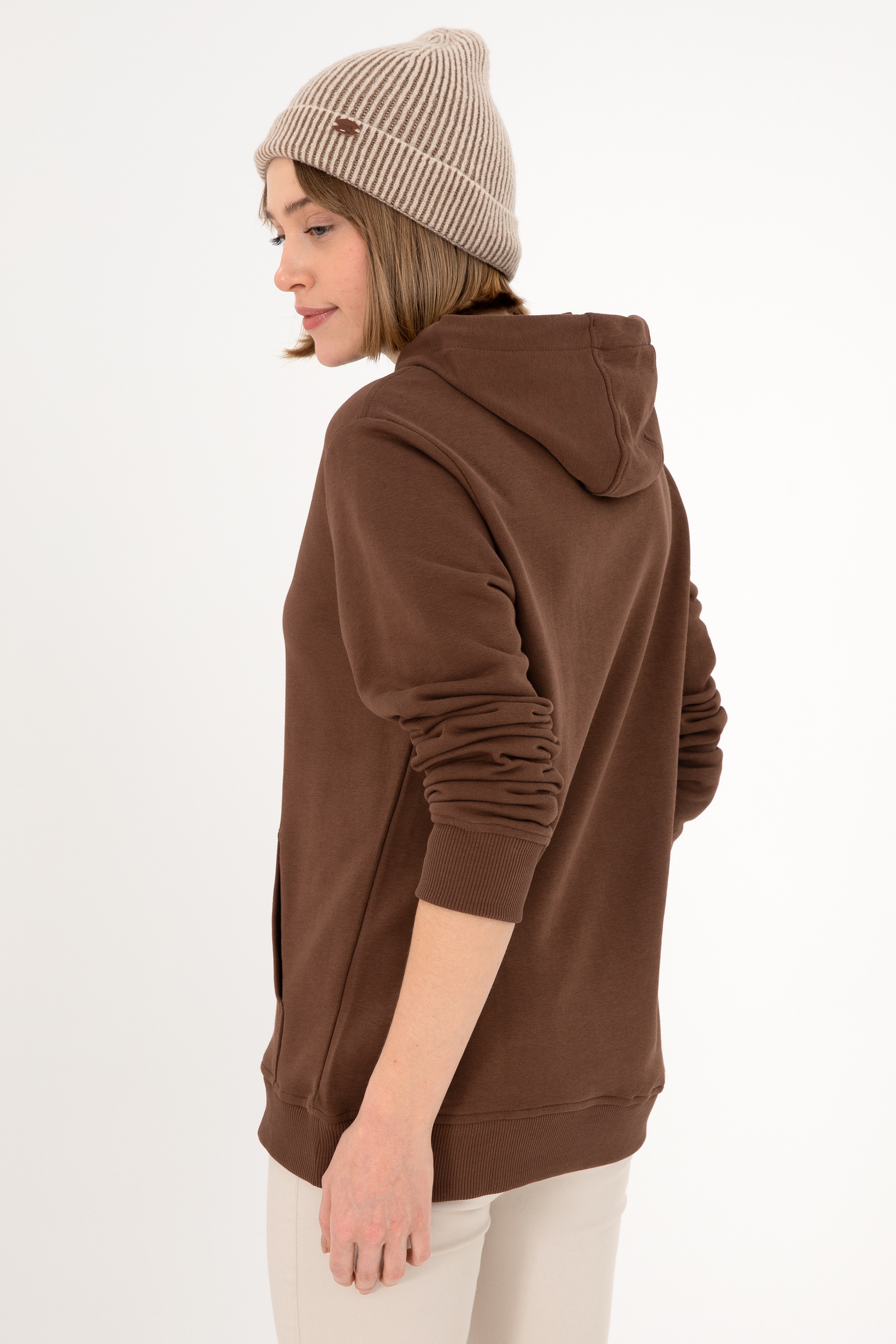 Erkek Kahverengi Basic Sweatshirt