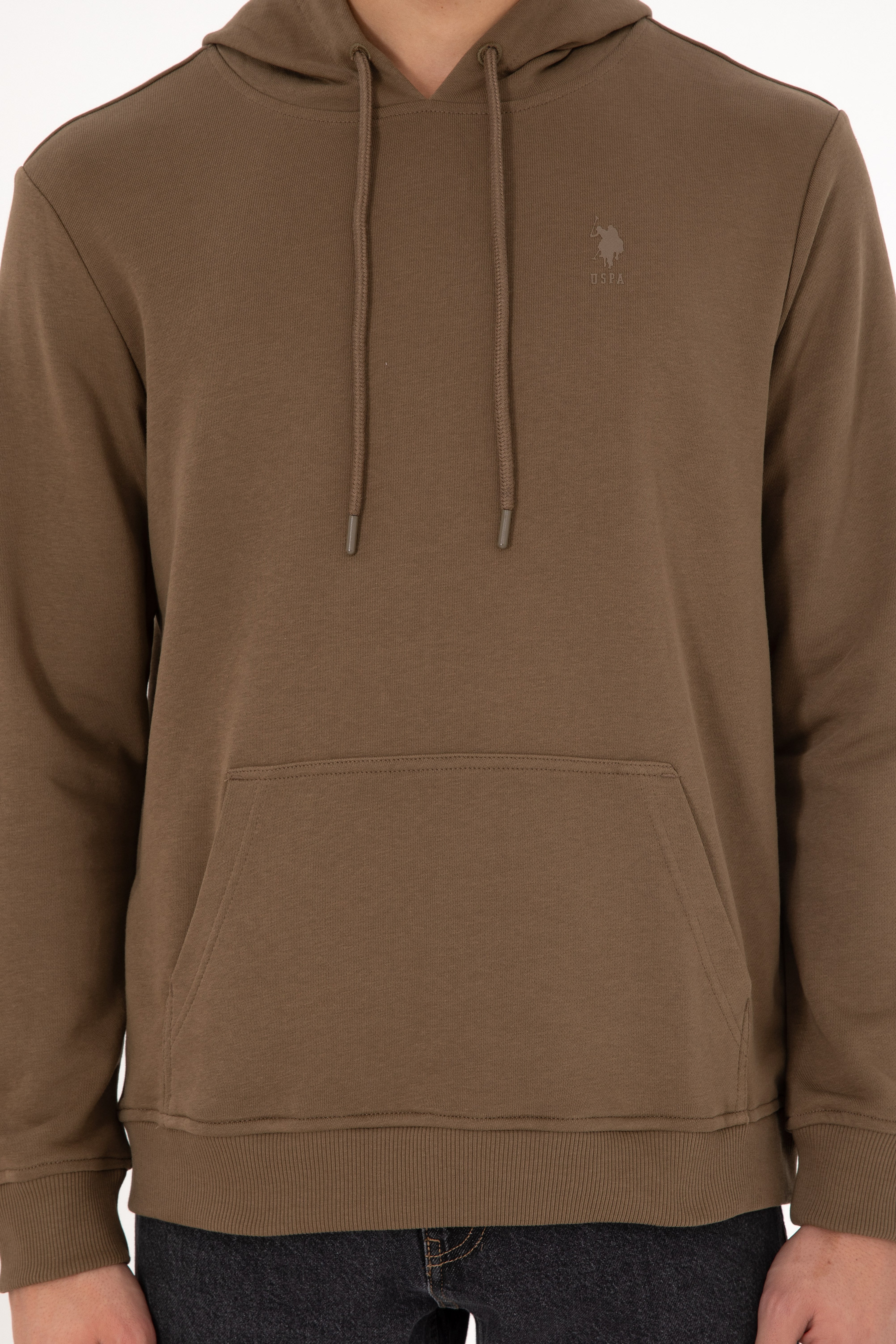 Erkek Haki Basic Sweatshirt
