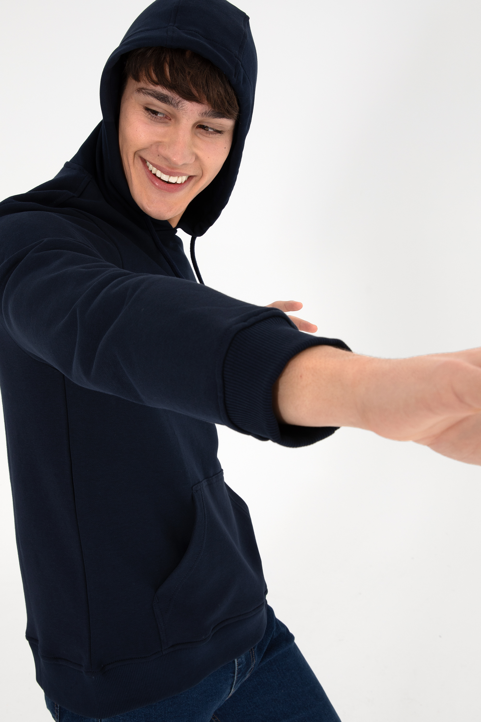 Erkek Lacivert Basic Sweatshirt - Image 5