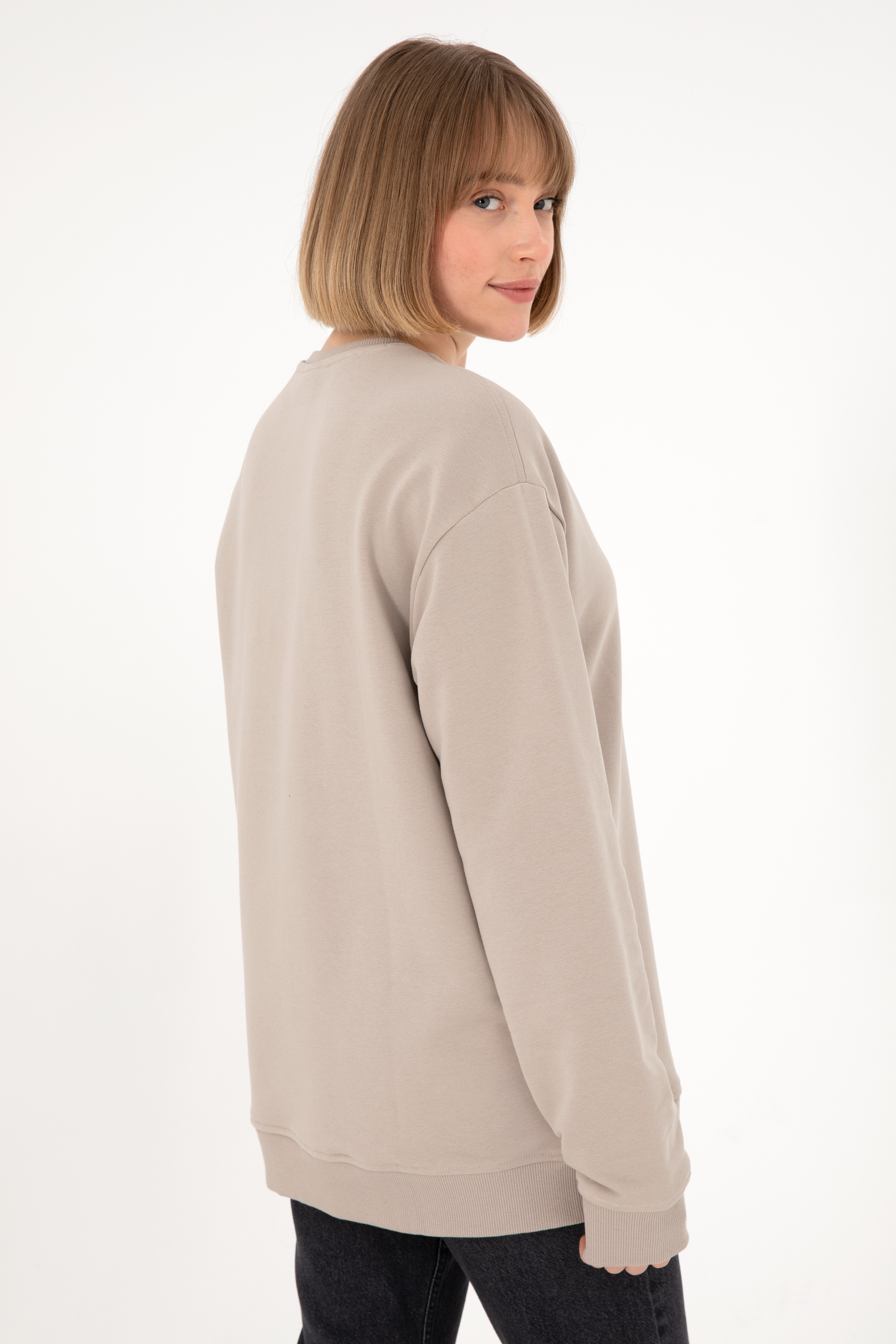 Erkek Taş Basic Sweatshirt