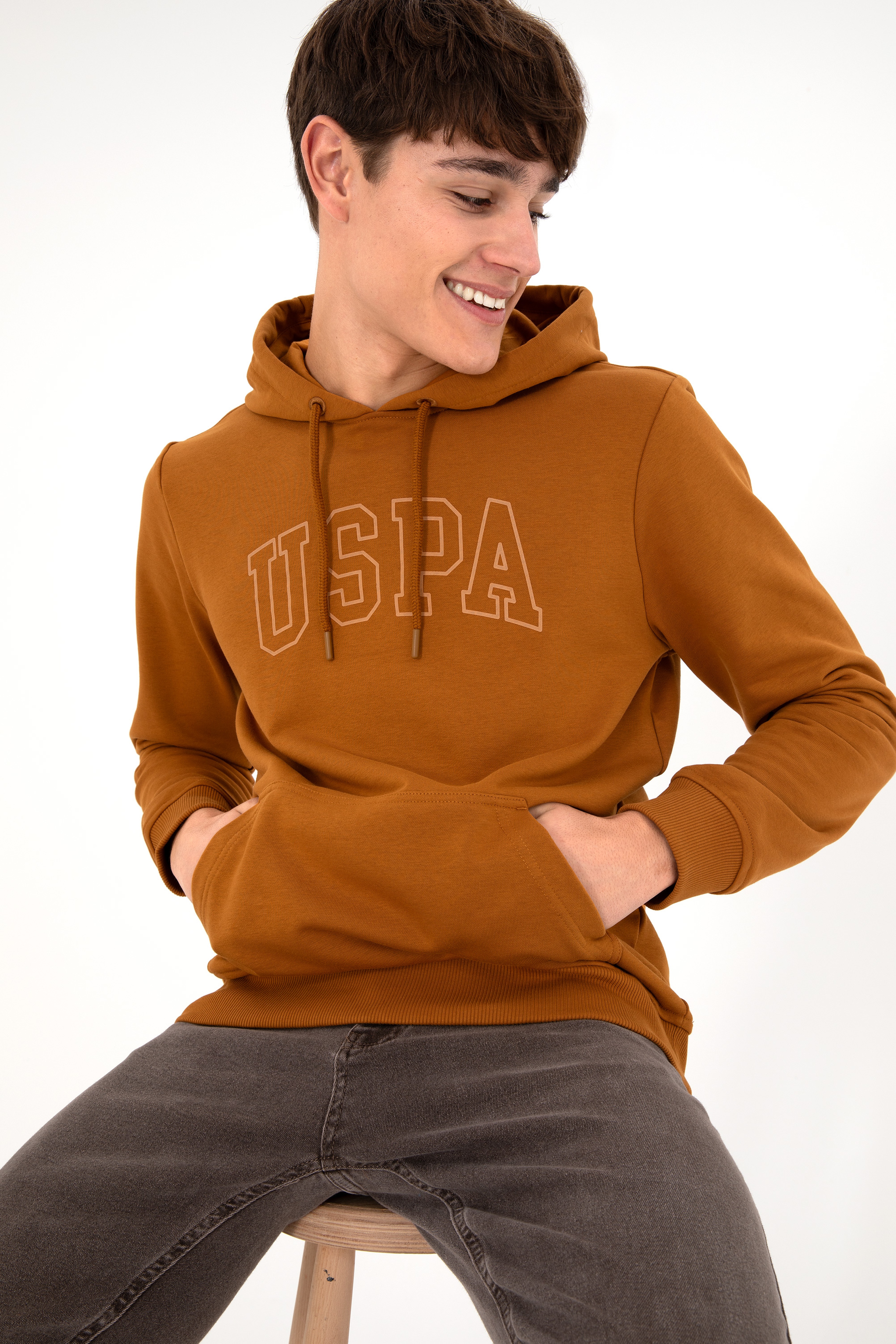 Erkek Regular Fit Kapüşonlu Coconut Basic Sweatshirt - Image 5