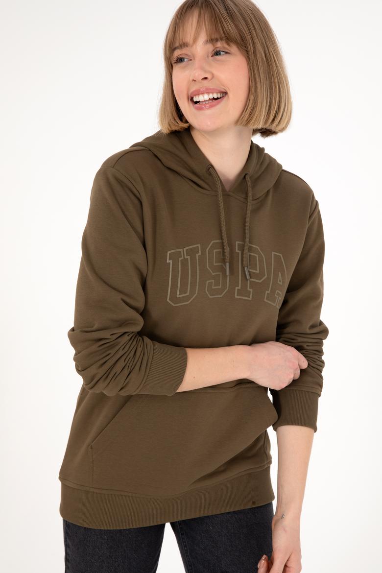 Erkek Regular Fit Kapüşonlu Haki Basic Sweatshirt - 50295175007