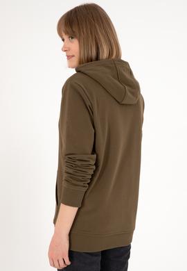 Erkek Regular Fit Kapüşonlu Haki Basic Sweatshirt - 50295175007