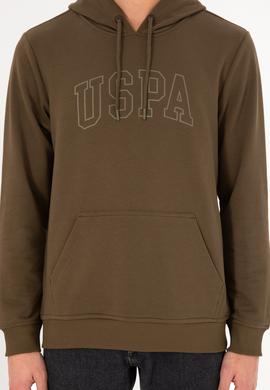 Erkek Regular Fit Kapüşonlu Haki Basic Sweatshirt - 50295175007