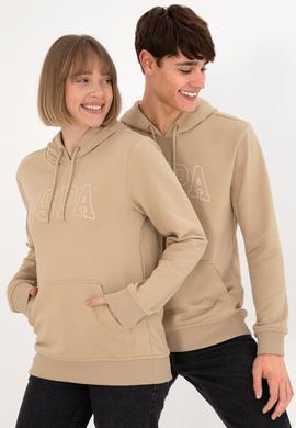 Erkek Regular Fit Kapüşonlu Kum Basic Sweatshirt - 50295175099