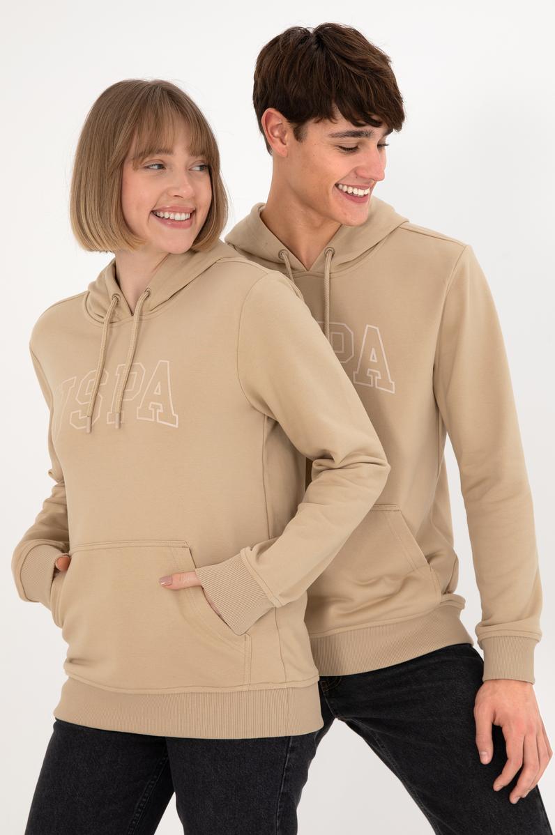 Erkek Regular Fit Kapüşonlu Kum Basic Sweatshirt