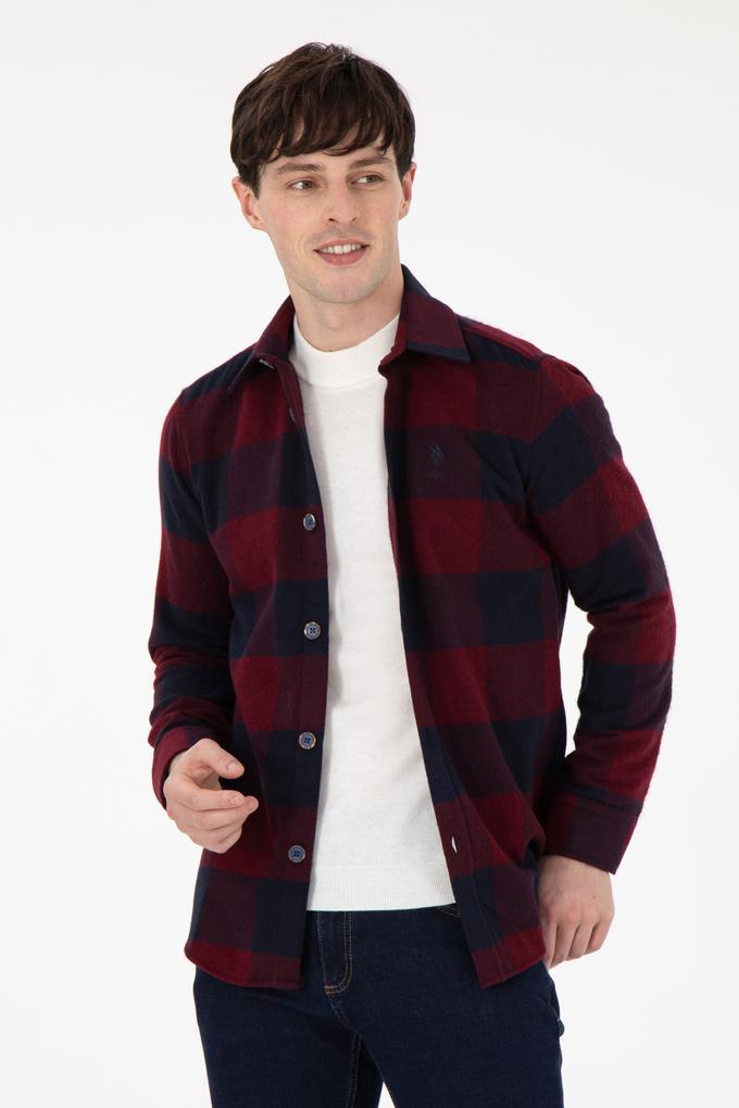 Erkek Bordo Uzun Kollu Gömlek