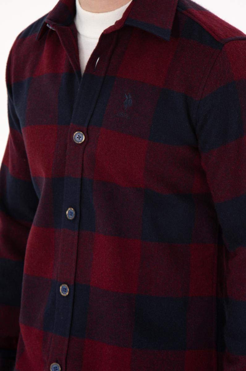 Erkek Bordo Uzun Kollu Gömlek