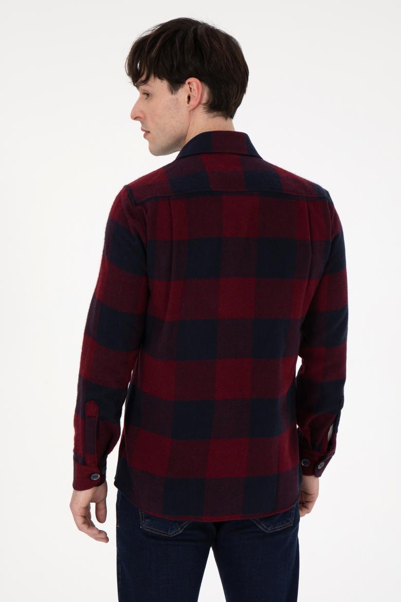 Erkek Bordo Uzun Kollu Gömlek - 50297504005