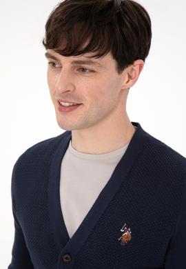 Erkek Lacivert Basic Triko Hırka - 50288878006