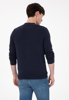 Erkek Lacivert Basic Triko Hırka - 50288878006