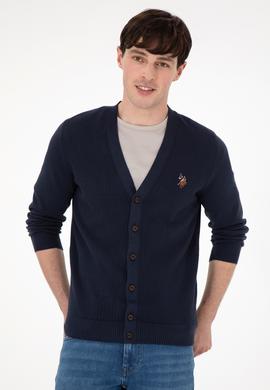 Erkek Lacivert Basic Triko Hırka - 50288878006