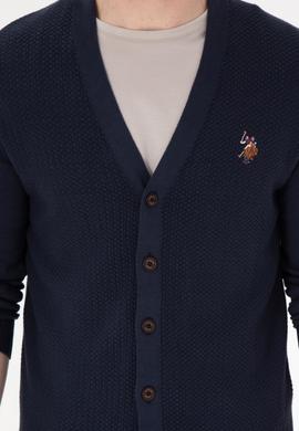 Erkek Lacivert Basic Triko Hırka - 50288878006