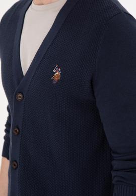 Erkek Lacivert Basic Triko Hırka - 50288878006