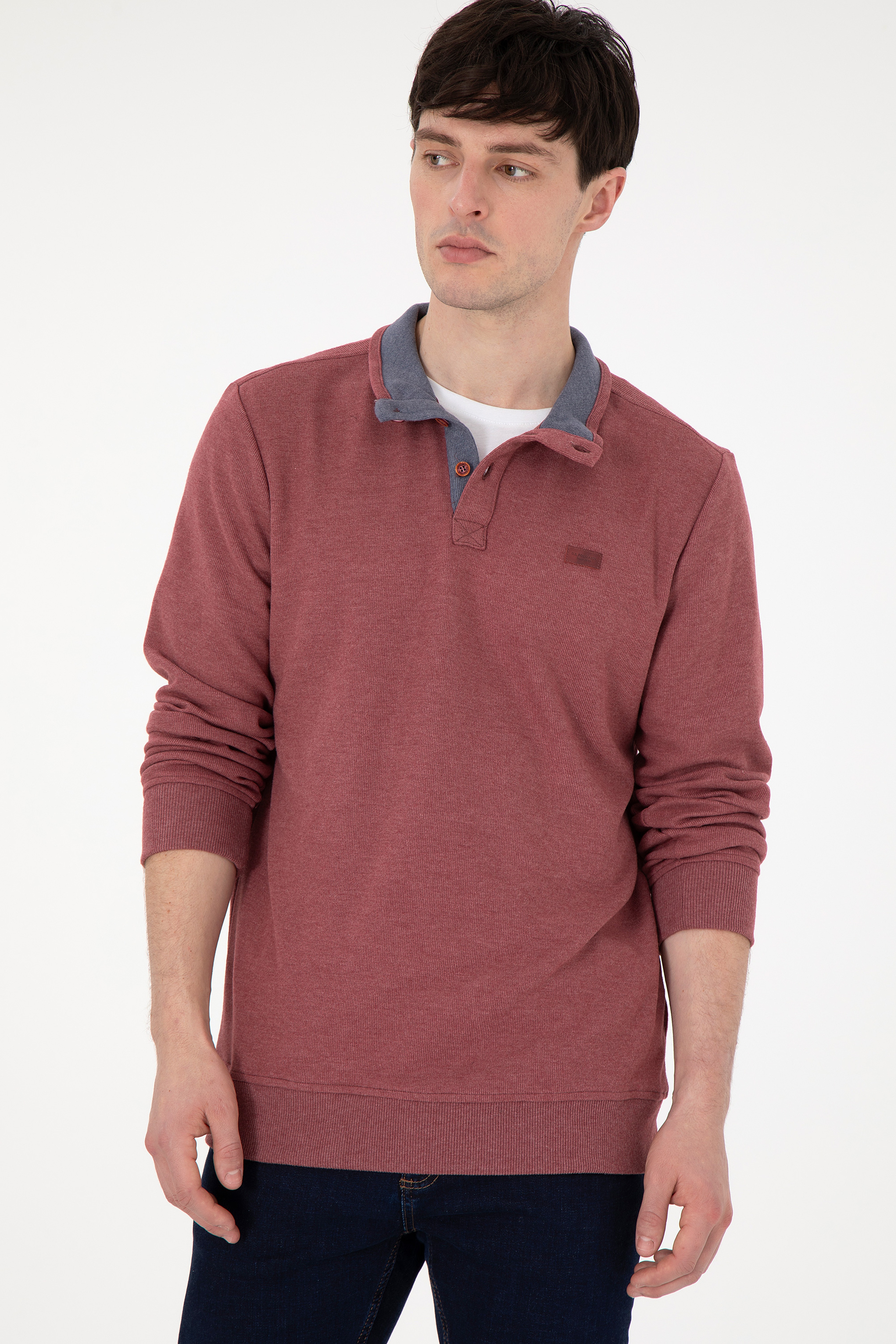 Erkek Bordo Sweatshirt