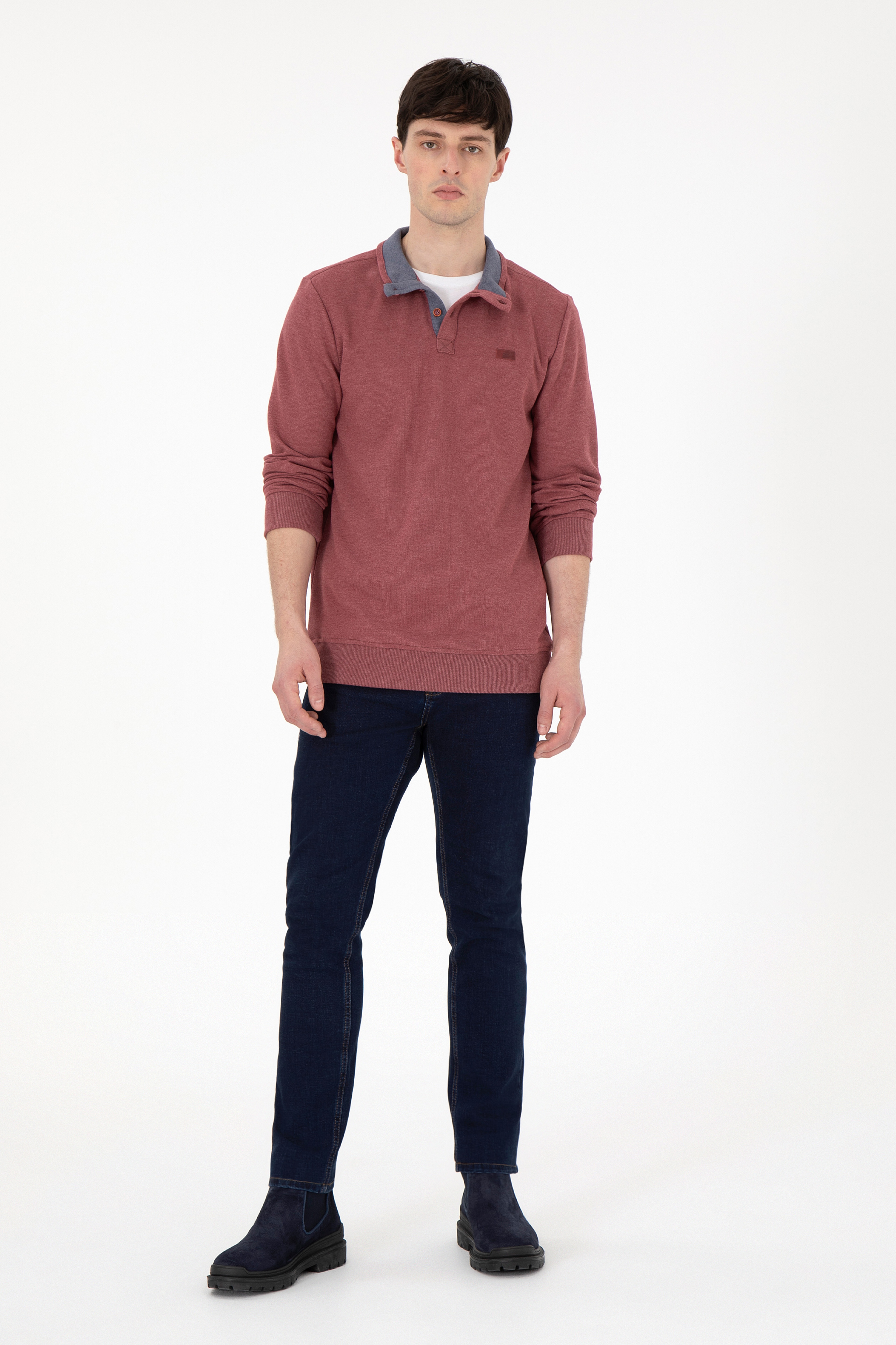 Erkek Bordo Sweatshirt