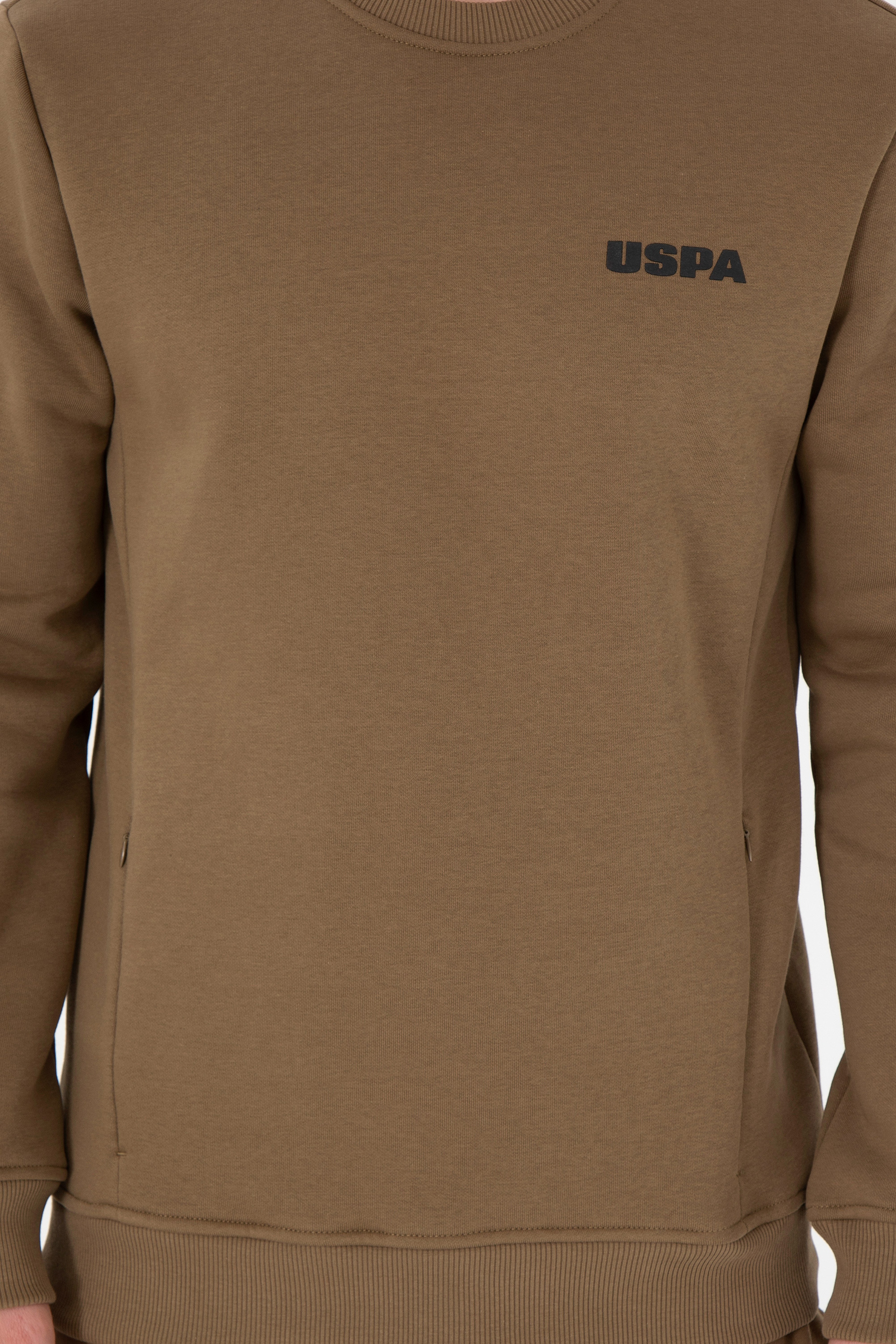 Erkek Regular Fit Bisiklet Yaka Haki Sweatshirt - Image 6