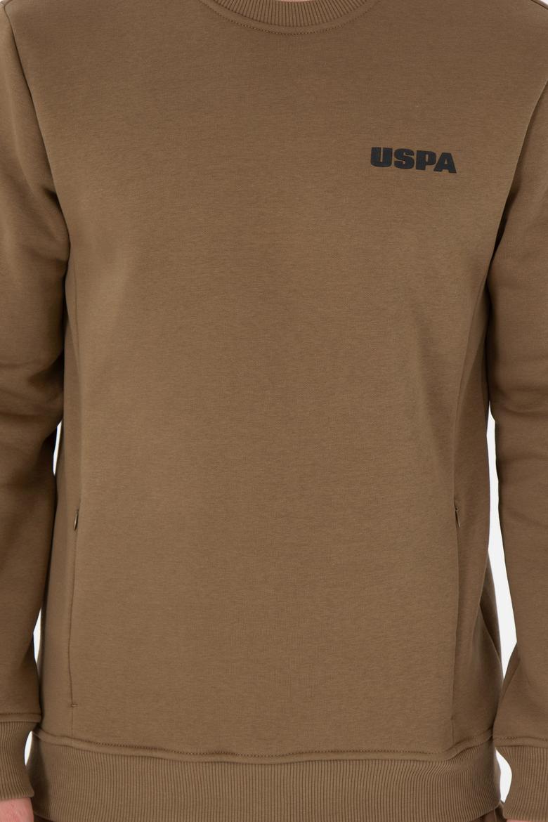 Erkek Regular Fit Bisiklet Yaka Haki Sweatshirt - 50292362004