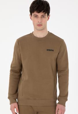 Erkek Regular Fit Bisiklet Yaka Haki Sweatshirt - 50292362004