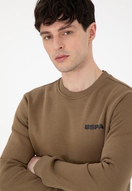 Erkek Regular Fit Bisiklet Yaka Haki Sweatshirt - 50292362004