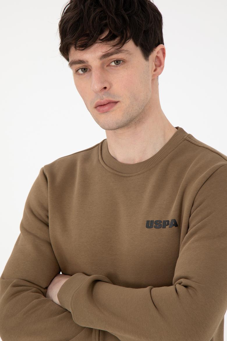 Erkek Regular Fit Bisiklet Yaka Haki Sweatshirt - 50292362004