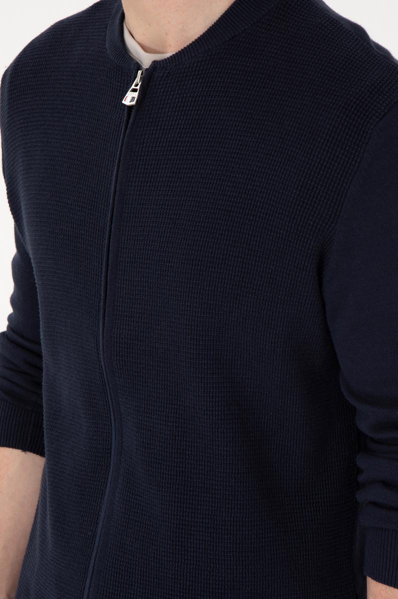 Erkek Lacivert Basic Triko Hırka