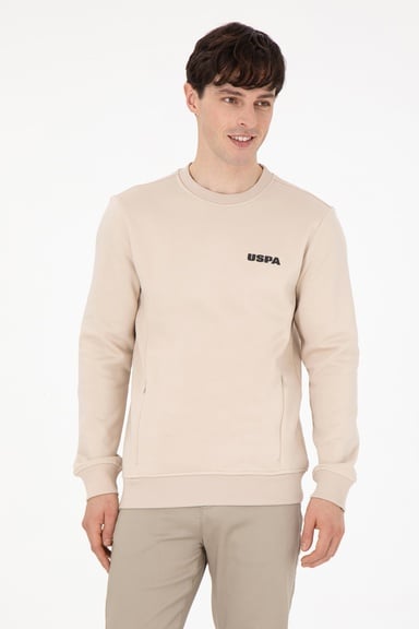 Erkek Regular Fit Bisiklet Yaka Taş Sweatshirt