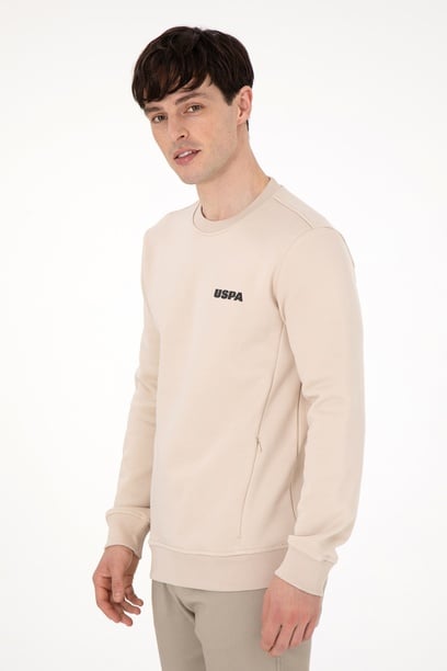 Erkek Regular Fit Bisiklet Yaka Taş Sweatshirt