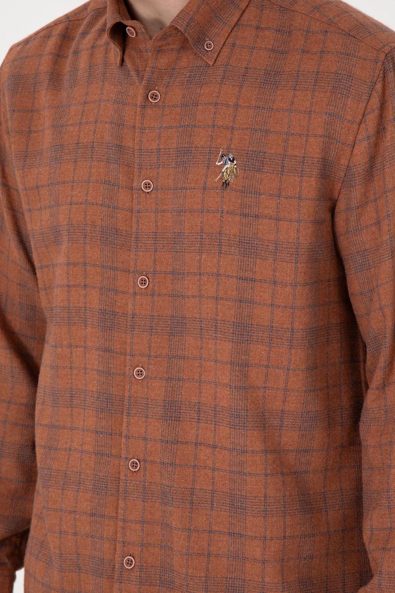 Erkek Kiremit Uzun Kollu Gömlek - 50292415018