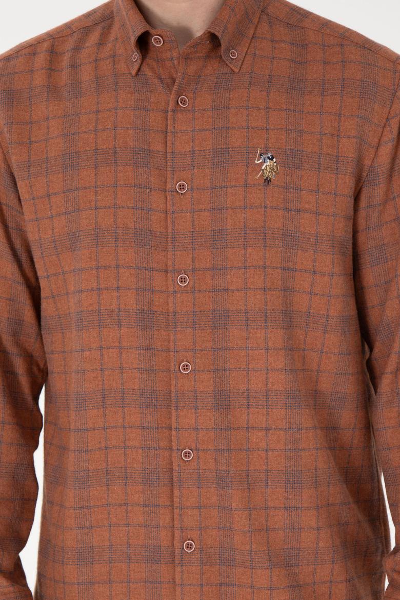 Erkek Kiremit Uzun Kollu Gömlek - 50292415018