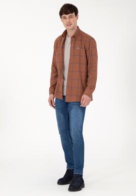 Erkek Kiremit Uzun Kollu Gömlek - 50292415018